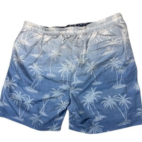 Tommy Bahama Mens XL Blue Palm Tree Ombre Swim Trunks 221-ST924734 - Picture 2 of 10